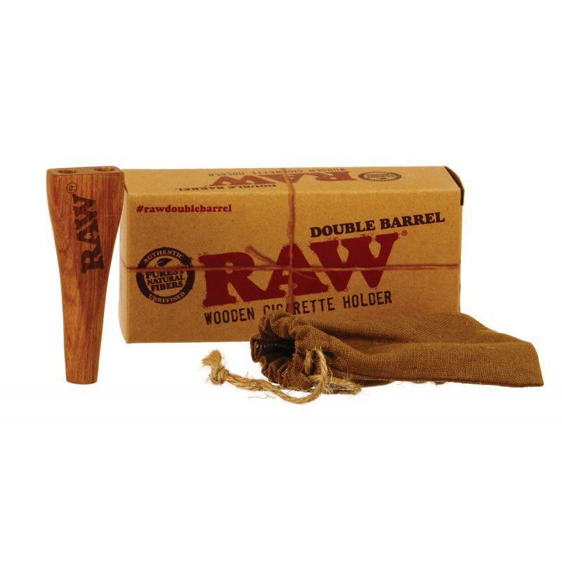 raw double barrel holder wooden
