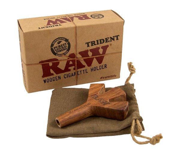 raw trident holder wooden