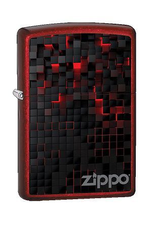 zippo black cubes design candy apple red