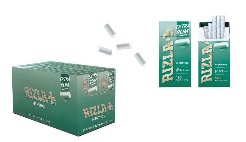 rizla ultra slim filter tips 5.7mm menthol (1x20)