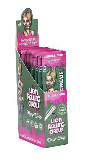 lion rolling circus hemp wrap bubble gum (25 x 2)