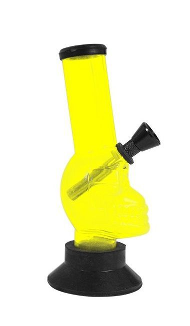 mini bong acrílico mono ninja amarillo 16.5 cm