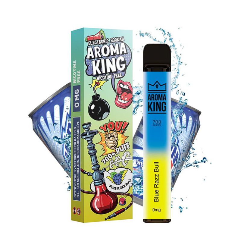 aroma king desechables blue razz bull 0mg (1x10)