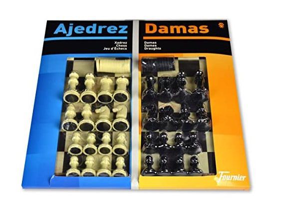 tablero grande ajedrez/damas + accesorio