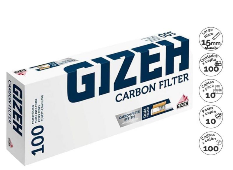 tubos gizeh carbon 100 1x10