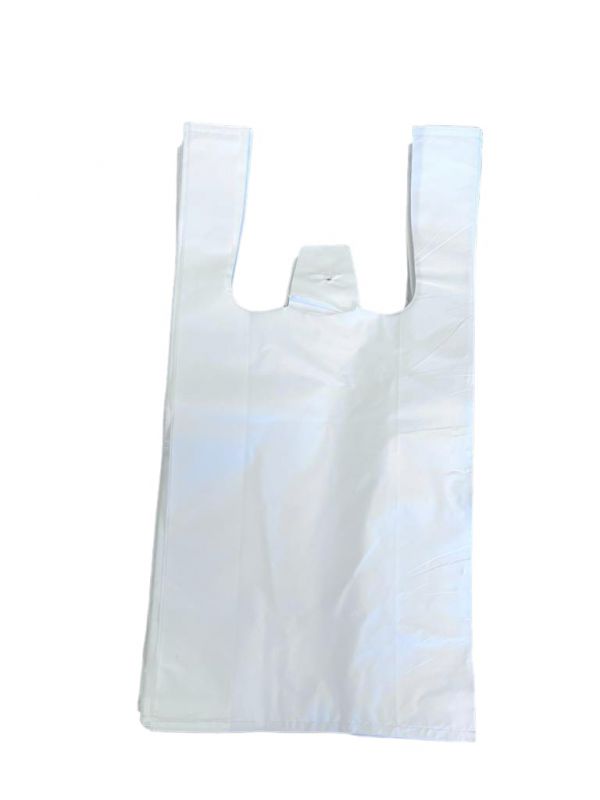 bolsas camiseta reutilizables blancas 30cm x 40cm
