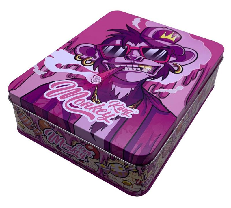 caja metal big box monkey pink
