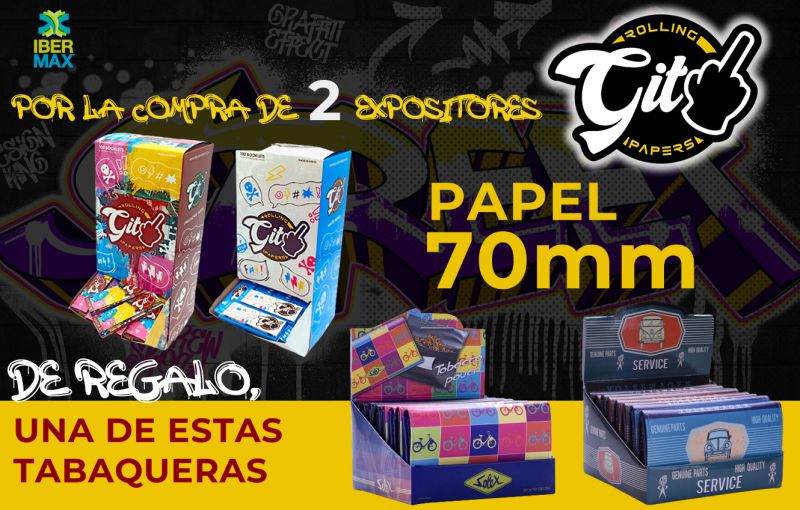 promocion papel git 70+regalo tabaqueras a elegir