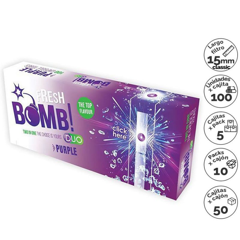 TUBOS FRESH BOMB PURPLE (BERRYMINT) 100 X 5