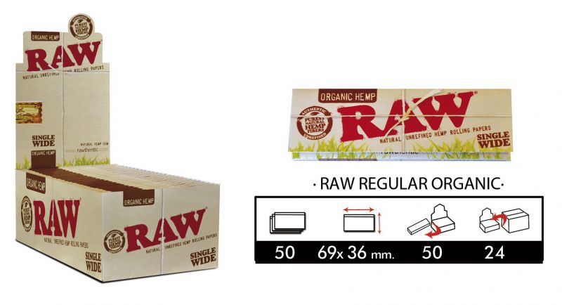 papel de fumar raw organico 70 - 1x50