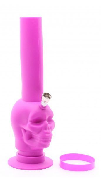bong silicona skull rosa 26.5 x 8.5 cm